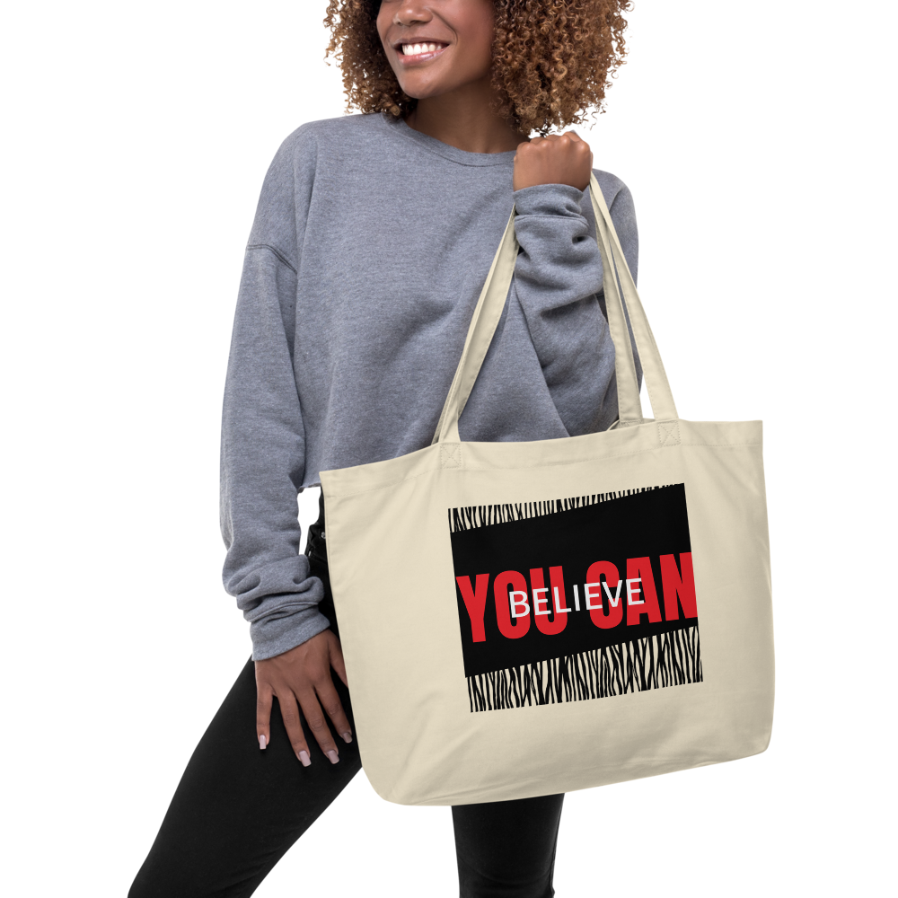 "You Can" Large organic tote bag